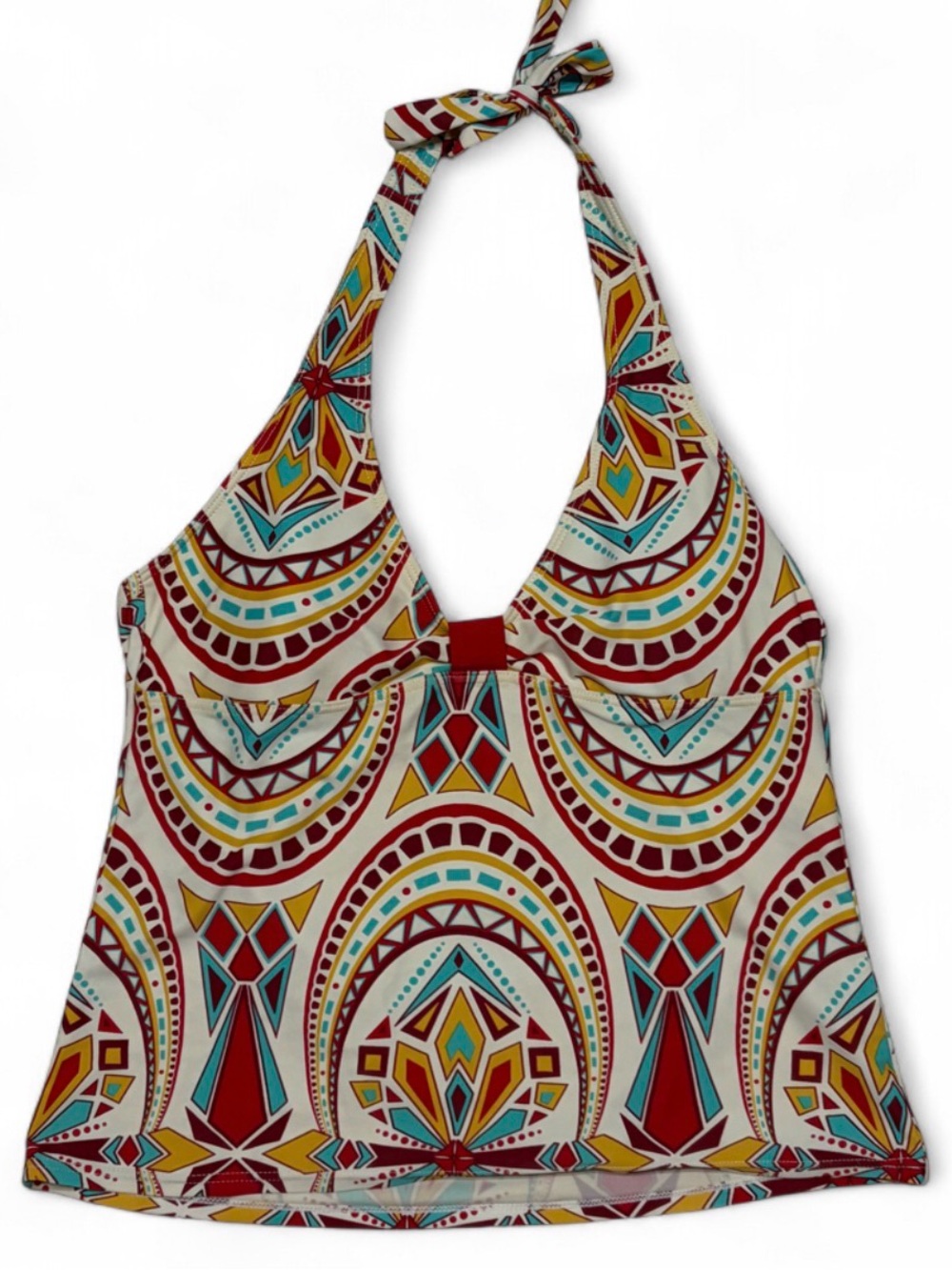 vintage patterned halter tankini top